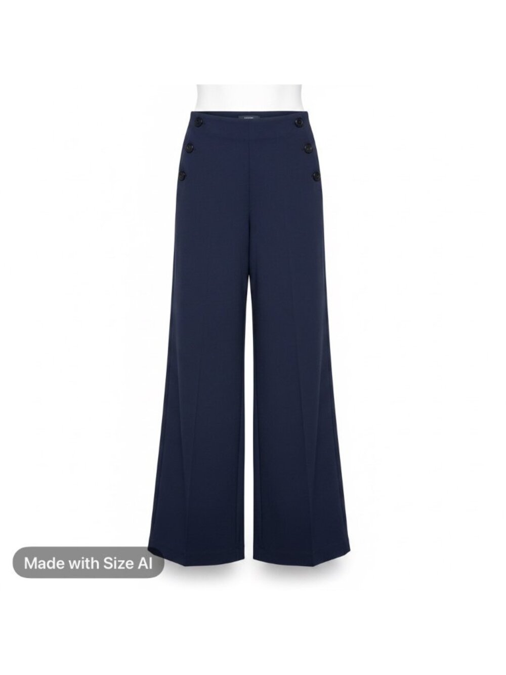 Boom Boom Womens Navy Wide Leg Sailor Button Pants Size M